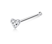 Designer Heart Shaped Silver Bone Nose Stud NSKD-05B